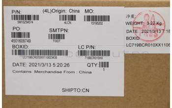 Lenovo 5M10Z54574 MECH_ASM KBD JPN(Sun) Pat JP BK