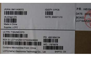 Lenovo 5M11A08372 MECH_ASM FCcover KBD 058 FRA UK(LTN) BF