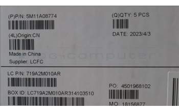 Lenovo 5M11A08774 C-Cover with keyboard,Arabic,Black,Backlight,Non_FingerPrint