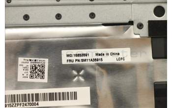 Lenovo 5M11A35915 C-Cover with keyboard, Nordic, Black, FingerPrint, UK