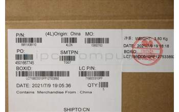 Lenovo 5M11A36110 C-Cover with keyboard, Portuguese, Black, Backlight, UK