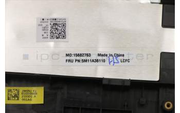 Lenovo 5M11A36110 C-Cover with keyboard, Portuguese, Black, Backlight, UK