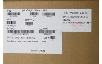 Lenovo 5M11A37352 MECH_ASM KBDW/C JPN BKLT(CHY) JP BK