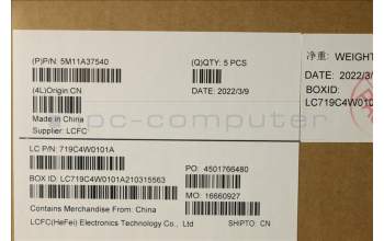 Lenovo 5M11A37540 MECH_ASM KBDW/C CZE/SLK BKLT(CHY)WW UKBK