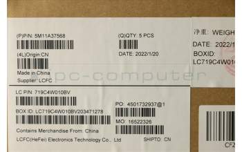 Lenovo 5M11A37568 MECH_ASM KBDW/C EUR ENG BKLT(CHY)WW USBK