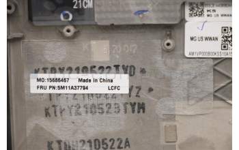 Lenovo 5M11A37794 MECH_ASM KBDW/C UKR BKLT(SUN)WW US BK