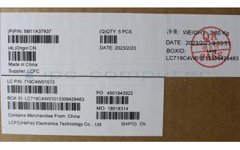 Lenovo 5M11A37937 MECH_ASM KBDW/C TUR BKLT(CHY) UK GY