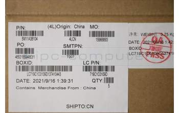 Lenovo 5M11A38104 MECH_ASM KB C UK(PMX)PT UK BK