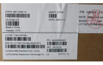 Lenovo 5M11A38114 MECH_ASM KB C EUROENG(SRX)PT US BK