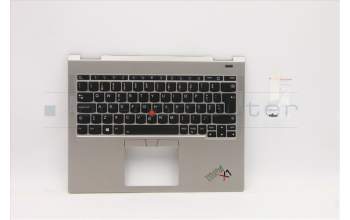 Lenovo 5M11B59897 C-Cover with keyboard, Portuguese, Titanium, WWAN, UK