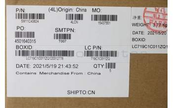 Lenovo 5M11C43824 MECH_ASM KB C BUL BKLT(PMX)PT FP UK BK