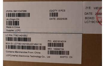 Lenovo 5M11C47268 MECH_ASM KB C IND ENG(PMX)PT USBK