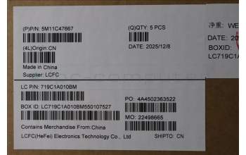 Lenovo 5M11C47667 MECH_ASM KB C UK BKLT(TSG)PT FPR UKBK