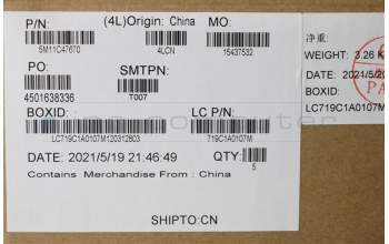 Lenovo 5M11C47670 MECH_ASM KB C EUROENGBKLT(PMX)PT FPRUSBK