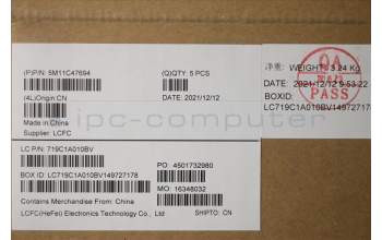 Lenovo 5M11C47694 MECH_ASM KB C LASPA BKLT(PMX)PT FPR UKBK