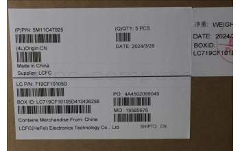 Lenovo 5M11C47925 MECH_ASM KBD W/C GRE BKLT(CHY) US BK