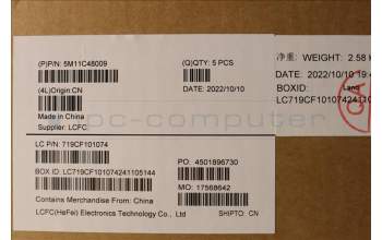 Lenovo 5M11C48009 MECH_ASM KBD W/C UK BKLT(CHY) UK BK