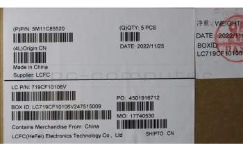 Lenovo 5M11C85520 MECH_ASM KBD W/C UKR BKLT(SUN) USWWBK