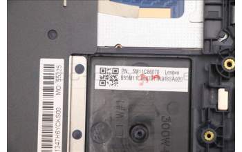 Lenovo 5M11C86070 C-Cover with keyboard, Swiss, Black, No WWAN, UK