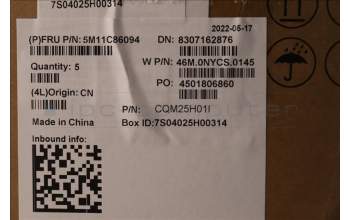 Lenovo 5M11C86094 C-Cover with keyboard, Arabic, Black, ClickPad, NO WWAN, NO WLAN, US