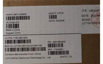 Lenovo 5M11C94855 C-Cover with keyboard,German,Black,FingerPrint