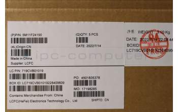 Lenovo 5M11F24190 MECH_ASM FRU KB w/Cc FRA(Chi)UK BK