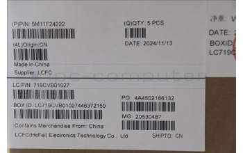 Lenovo 5M11F24222 MECH_ASM FRU KB w/Cc ENG(Sun)US BK