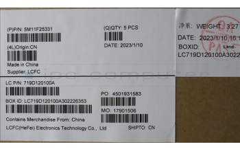 Lenovo 5M11F25331 MECH_ASM KBD CCV BEL (PMX) UK SR