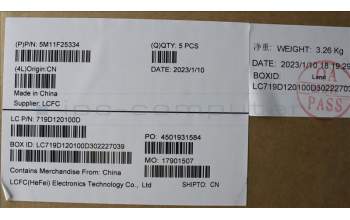 Lenovo 5M11F25334 C-Cover with keyboard,Danish