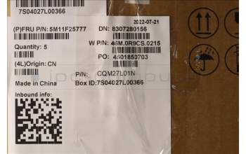 Lenovo 5M11F25777 MECH_ASM FRU BLKB UK w/C Cov Chicony