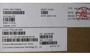 Lenovo 5M11F26652 C-Abdeckung mit Tastatur, USA – Englisch, Schwarz, Hintergrundbeleuchtung, Fingerabdruck