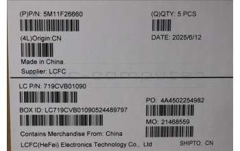 Lenovo 5M11F26660 MECH_ASM KBw/Ccvr UK BKLT-CHY FP UK BK