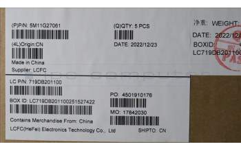 Lenovo 5M11G27061 MECH_ASM KBD C-Cov SWE/FIN Sunrex BK