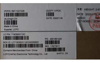 Lenovo 5M11G27226 MECH_ASM KBD C-Cov FRA/ENG BKLT Sunre BK