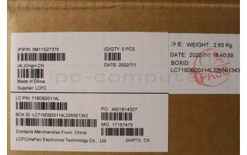 Lenovo 5M11G27375 MECH_ASM KB CCov TC BKLT Sunrex BK