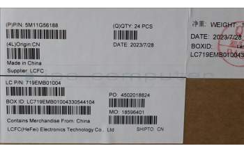 Lenovo 5M11G56188 CS22 3+2bCPLC,Medium,Glass-Mylar+Synaptics PCB,Black,SOVP&MP,NFC,Transimage