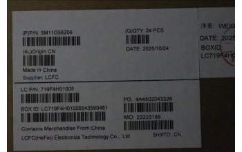 Lenovo 5M11G56206 CS23 3+2bCP, Glass, Elan PCB, Black, NFC, SOVP&MP, Transimage