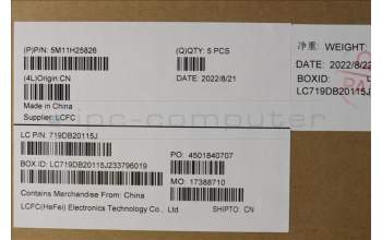 Lenovo 5M11H25826 MECH_ASM KB CCov BEL BKLT Sunrex WW BK