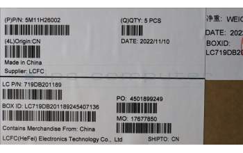 Lenovo 5M11H26002 MECH_ASM KB CCov RBKLT Chicon WW BK