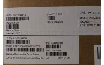 Lenovo 5M11H26016 MECH_ASM KB CCov SLV BKLT Sunrex WW BK