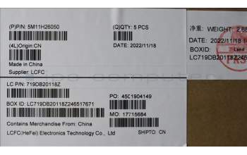 Lenovo 5M11H26050 MECH_ASM KBD C-Cov THAI BKLT Chico WW BK