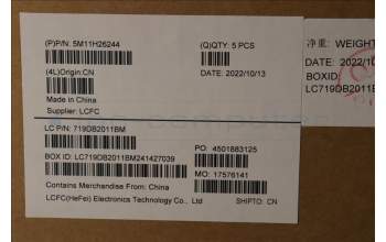 Lenovo 5M11H26244 MECH_ASM KBD C-Cov UK BKLT Chicon GY