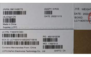 Lenovo 5M11H26770 MECH_ASM KB w/Ccv IND ENG PRMX FP US SR