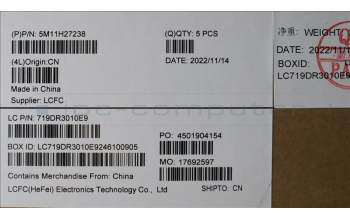 Lenovo 5M11H27238 MECH_ASM KBD Cc THAI(CHY) US BK