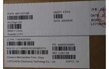 Lenovo 5M11H27289 MECH_ASM KBD Cc ARA BKLT(SUN) US BK