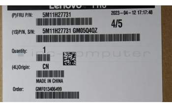 Lenovo 5M11H27731 MECH_ASM KBD Cc RUS BKLT(LTN)US WWBK