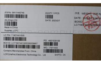 Lenovo 5M11H45749 MECH_ASM KBD BZL,WL,GY,CHY,EURO ENG