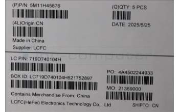 Lenovo 5M11H45876 MECH_ASM KBD BZL,WL,GY,SRX,SLV