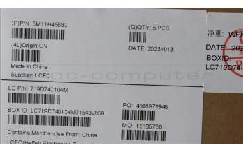 Lenovo 5M11H45880 MECH_ASM KBD BZL,WW,GY,SRX,ITA