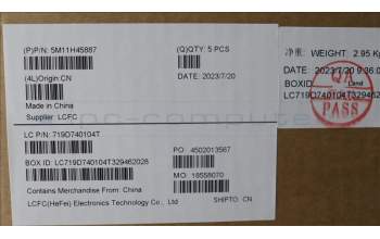 Lenovo 5M11H45887 MECH_ASM KBD BZL,WW,GY,CHY,MAO